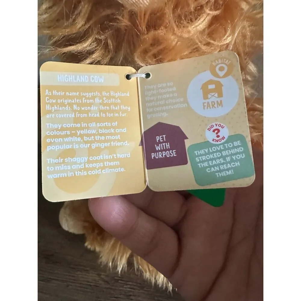 NEW Living Nature Highland Cow Stuffed Animal 10